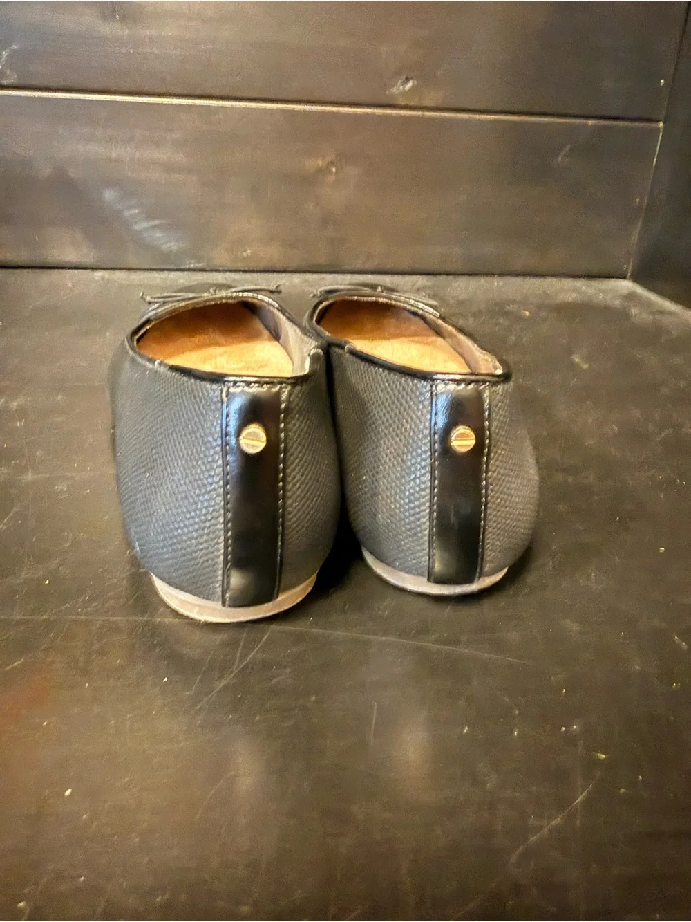 Dr. Scholl's Black Ballet Flats with Cap Toe Bow